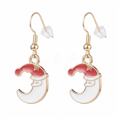 Christmas Theme Alloy Enamel Dangle Earrings Sets EJEW-JE04512-1