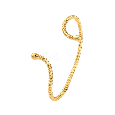 Twisted Rack Plating Brass Cuff Bracelets for Women BJEW-M040-13G-1