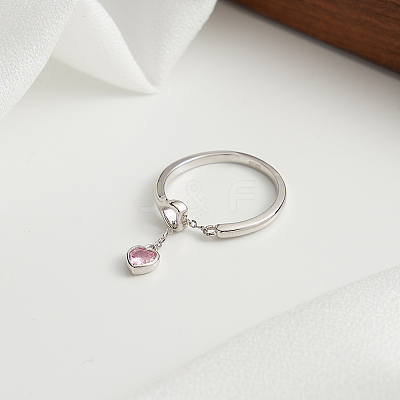 Rhodium Plated 925 Sterling Silver Finger Rings for Women STER-P065-20P-1