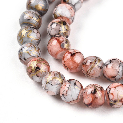 Baking Paint Glass Beads Strands DGLA-N003-6mm-B05-1