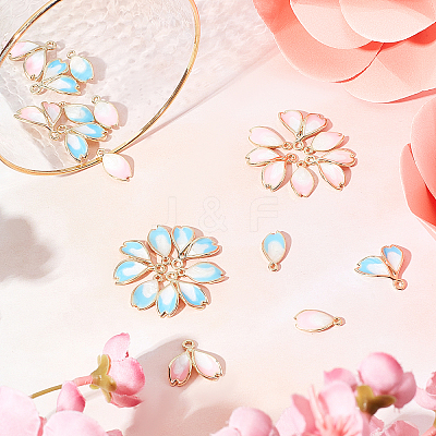 24Pcs 2 Style Alloy Enamel Pendants FIND-SC0002-10-1