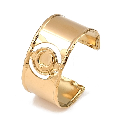 Moon 304 Stainless Steel Cuff Bangles BJEW-B157-01G-1