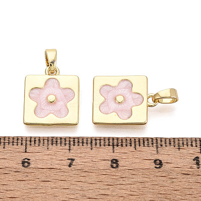 Brass with Enamel Pendants KK-T073-56A-G-1