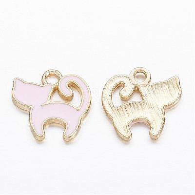 Alloy Enamel Kitten Charms PALLOY-P118-17-1