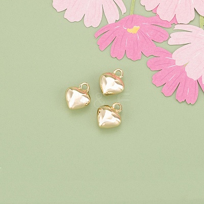 Three-Dimensional Heart Brass Pendants KK-V006-03G-03-1