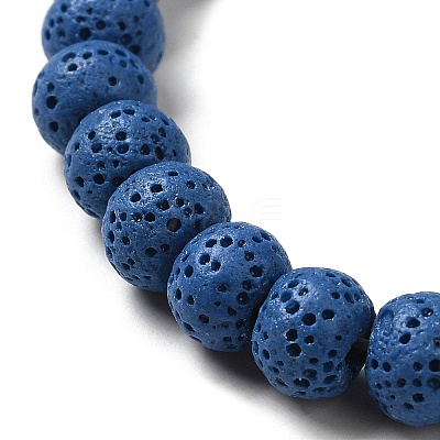 Natural Lava Rock Dyed Beads Strands G-Z036-B01-16-1