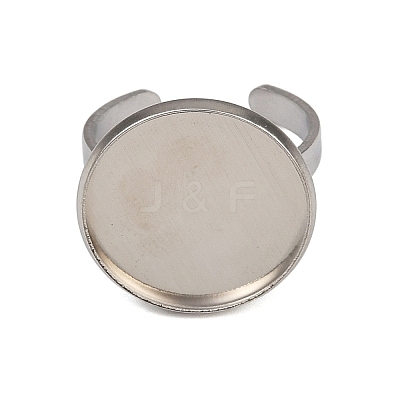 304 Stainless Steel Cuff Ring Components STAS-D372-07P-07-1