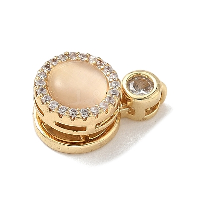 Rotatable Brass Micro Pave Cubic Zirconia Charms KK-K305-17G-1