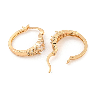 Brass Micro Pave Clear Cubic Zirconia Hoop Earrings EJEW-A107-05D-KCG-1