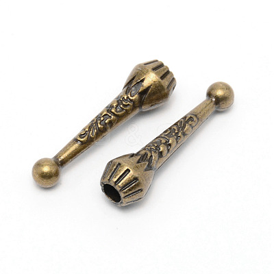 Alloy Cord Ends PALLOY-WH0085-90B-1