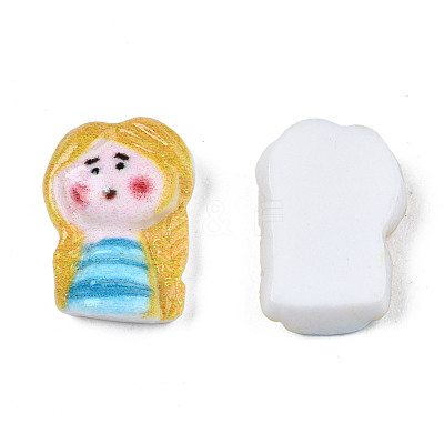 Spray Painted Opaque Resin Cabochons CRES-S302-82-1