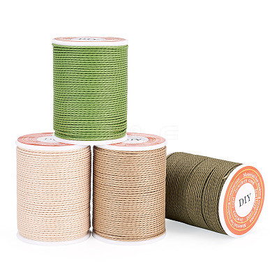 4 Rolls 4 Colors Round Waxed Polyester Cord YC-TA0001-27B-1