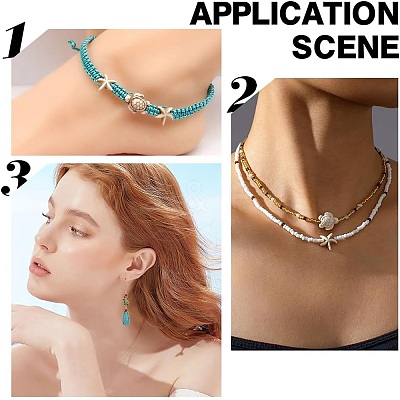 DIY Sea Aniaml Synthetic Turquoise Alloy Earrings/Bracelets Making Kits DIY-AR0004-12-1