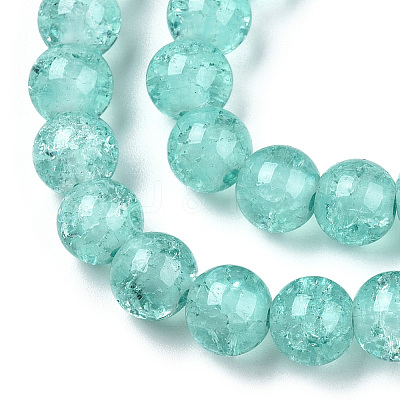 Baking Paint Crackle Glass Bead Strands DGLA-Q023-8mm-YS19-A-1