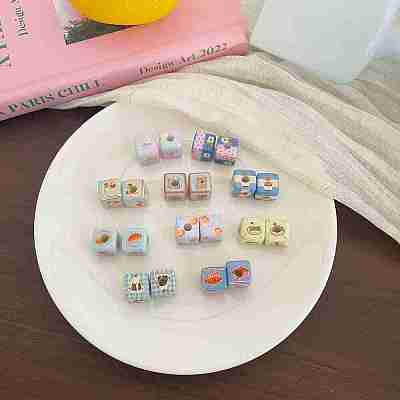 Printed Opaque Acrylic Beads OACR-N163-34-1