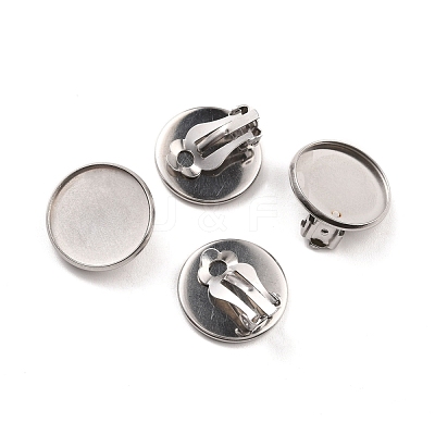 Non-Tarnish 316 Stainless Steel Clip-on Earring Findings STAS-I187-02A-P-1