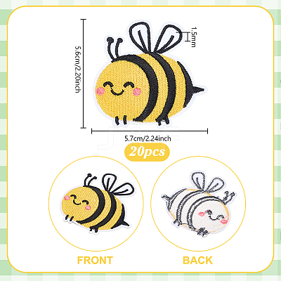 Bees Computerized Embroidery Cloth Iron on/Sew on Patches PATC-WH0002-131-1