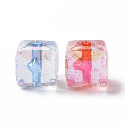 Luminous Transparent Acrylic Beads OACR-P011-08O-1