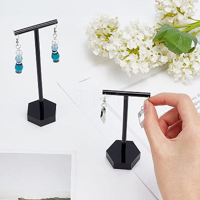 2 Sets 2 Style T-Shape Acrylic Jewelry Display Rack AJEW-FG0001-63B-1