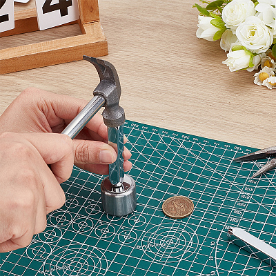Column Iron Block Jewelry Making Bench Tool Mini Forming Metalworking TOOL-WH0136-185A-1