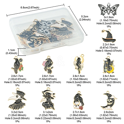 10Pcs 10 Style Alloy Enamel Pendants ENAM-FS0001-59-1
