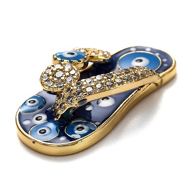 Brass Clear Cubic Zirconia Pendants KK-B028-10G-B-1