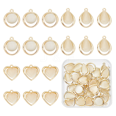 30Pcs 3 Style Light Gold Alloy Pendants FIND-CA0002-92-1