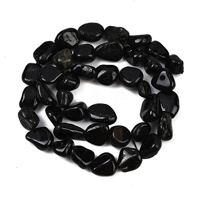 Natural Black Tourmaline Beads Strands G-Q060-E15-1