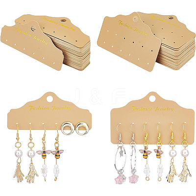 100Pcs 2 Style Plastic Earring Display Paper Cards DIY-PH0002-94-1