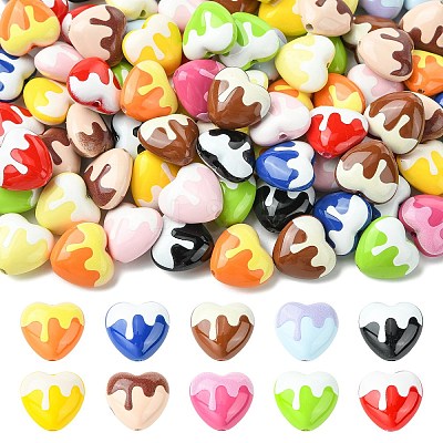 Baking Paint Opaque Acrylic Beads OACR-CJZ0001-01-1