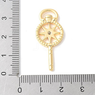 Brass Pave Clear Cubic Zirconia Pendants KK-U064-12G-1