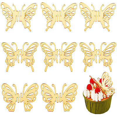 15Pcs 3 Styles Hollow Butterfly Acrylic Mirror Effect Cake Toppers DIY-SC0024-81A-1