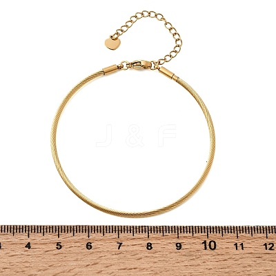304 Stainless Steel Cable Wire Bangles for Women BJEW-P394-03G-1