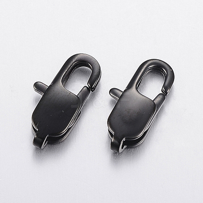 304 Stainless Steel Lobster Claw Clasps Ion Plating(IP) STAS-F148-16x8-08B-1