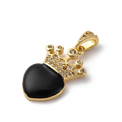 Brass Cubic Zirconia Pendants ZIRC-H122-01G-03-1