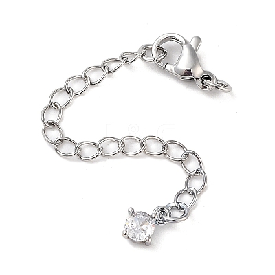 Brass with Cubic Zirconia Chain Extender LS-KK-B102-43P-1