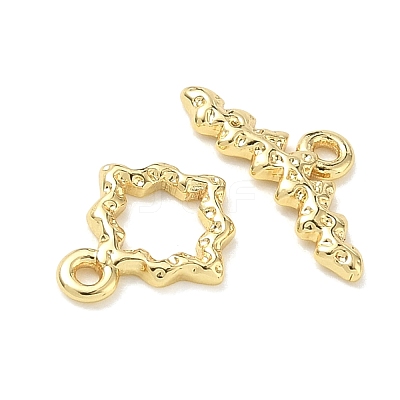 Hanmmered Brass Toggle Clasps KK-CBA42CA-01B-G-1