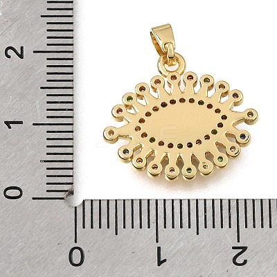 Brass Micro Pave Colorful Cubic Zirconia Pendants KK-C263-22H-G-1
