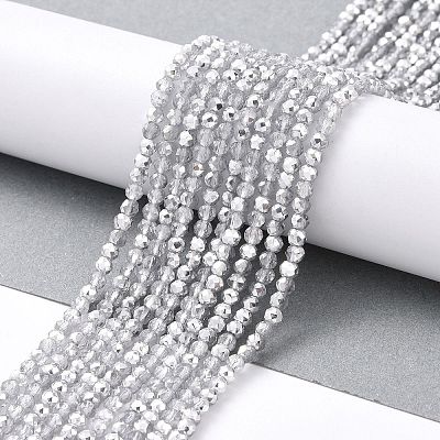 Transparent Electroplate Glass Beads Strands GLAA-H021-01B-HP06-1