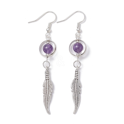 4 Pairs 4 Styles Natural & Synthetic Mixed Gemstone Dangle Earrings Set EJEW-TA00346-1