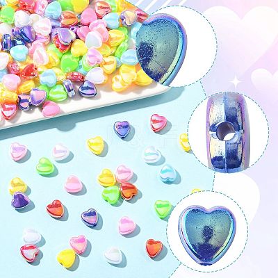200Pcs 2 Colors ABS Plastic Beads KY-FS0001-42C-1