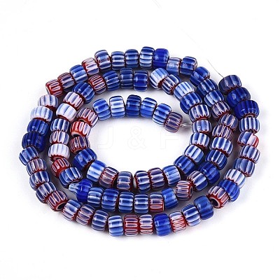 Handmade Millefiori Glass Chevron Beads Strands LAMP-T021-27A-M-1