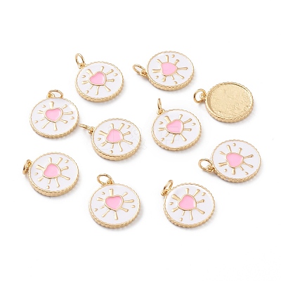 Real 18K Gold Plated Brass Enamel Pendants ZIRC-Z008-11A-1