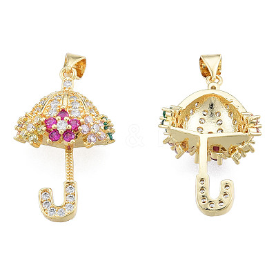 Brass Micro Pave Colorful Cubic Zirconia Pendants ZIRC-N039-255-1