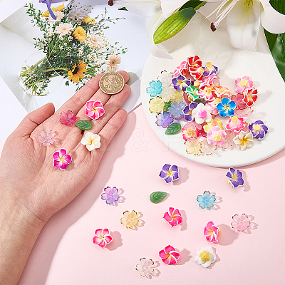 64Pcs Acrylic Bead Caps OACR-ME0001-41-1