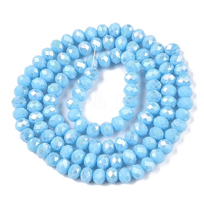 Electroplate Glass Beads Strands EGLA-A044-P4mm-B08-1