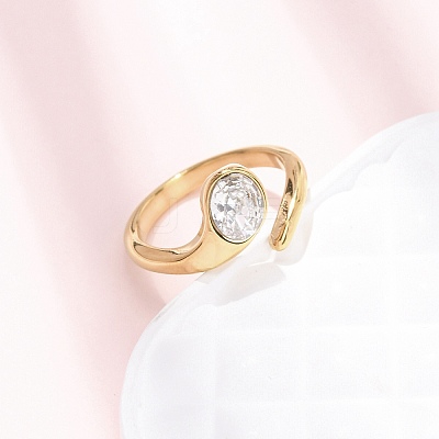 304 Stainless Steel Glass Cuff Open Rings RJEW-P177-02A-G-1