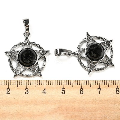 Natural Obsidian Pendants G-P517-01P-05-1