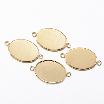 Ion Plating(IP) 304 Stainless Steel Cabochon Connector Settings LS-X-STAS-H394-A-01G-1