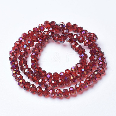 Electroplate Transparent Glass Beads Strands LS-EGLA-A034-T6mm-F03-1